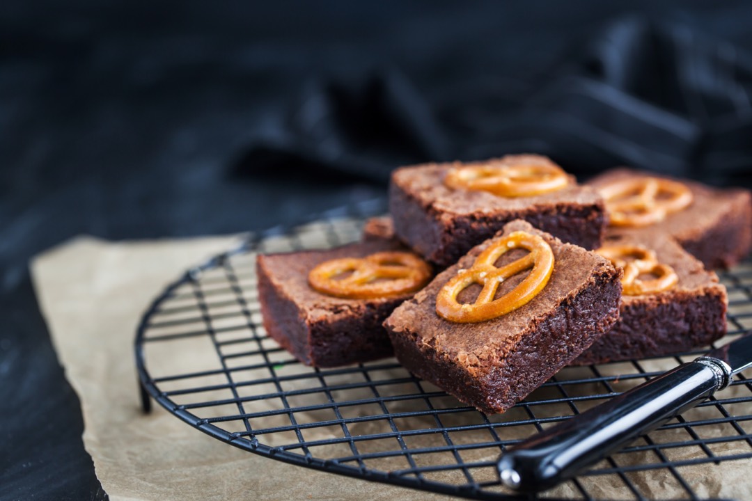 Des carrés de chocolat aux bretzels